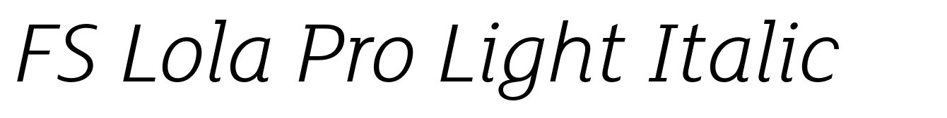 FS Lola Pro Light Italic
